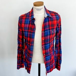 H&M Brand Red and Blue Flannel Women’s 8
